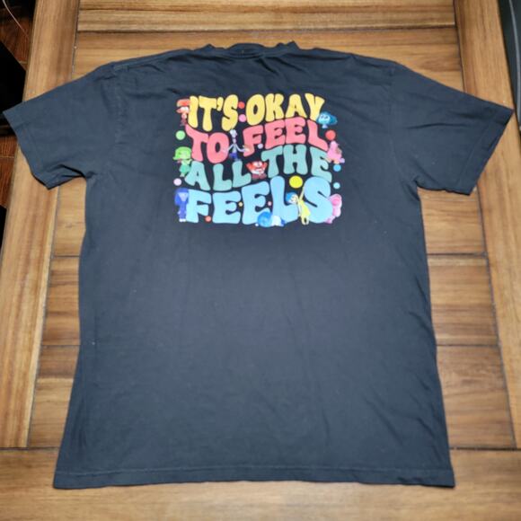 Inside Out Black Unisex Tee "It's Okay To Feel All The Feels" - Size Large - Picture 1 of 5